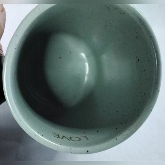 DOTING DOG WHISPERER SPECKLED TEAL GREEN ANTHROPOLOGIE MUG LOVE NEW - Picture 5 of 13